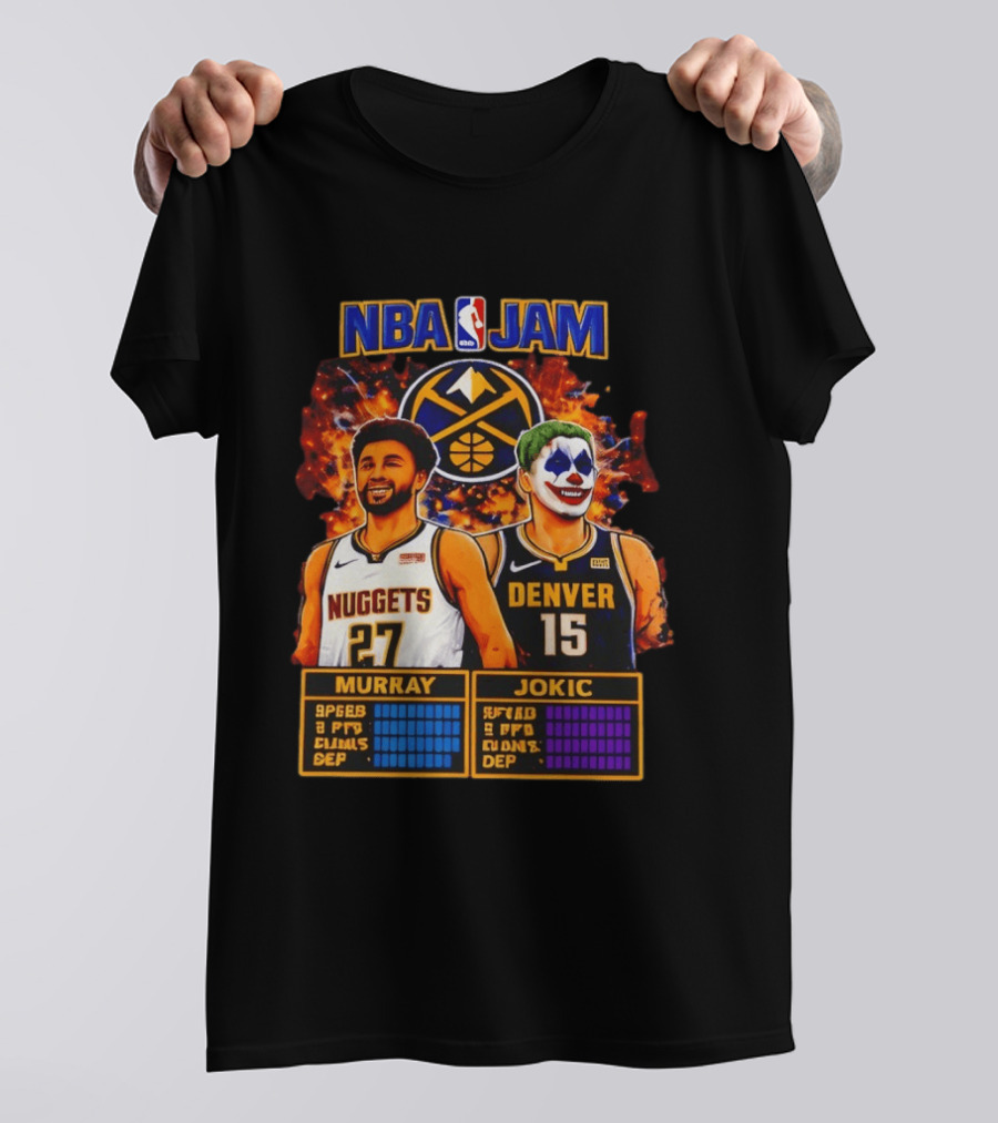 NBA Jam Denver Nuggets Jokic And Murray Basketball Legends T-Shirt
