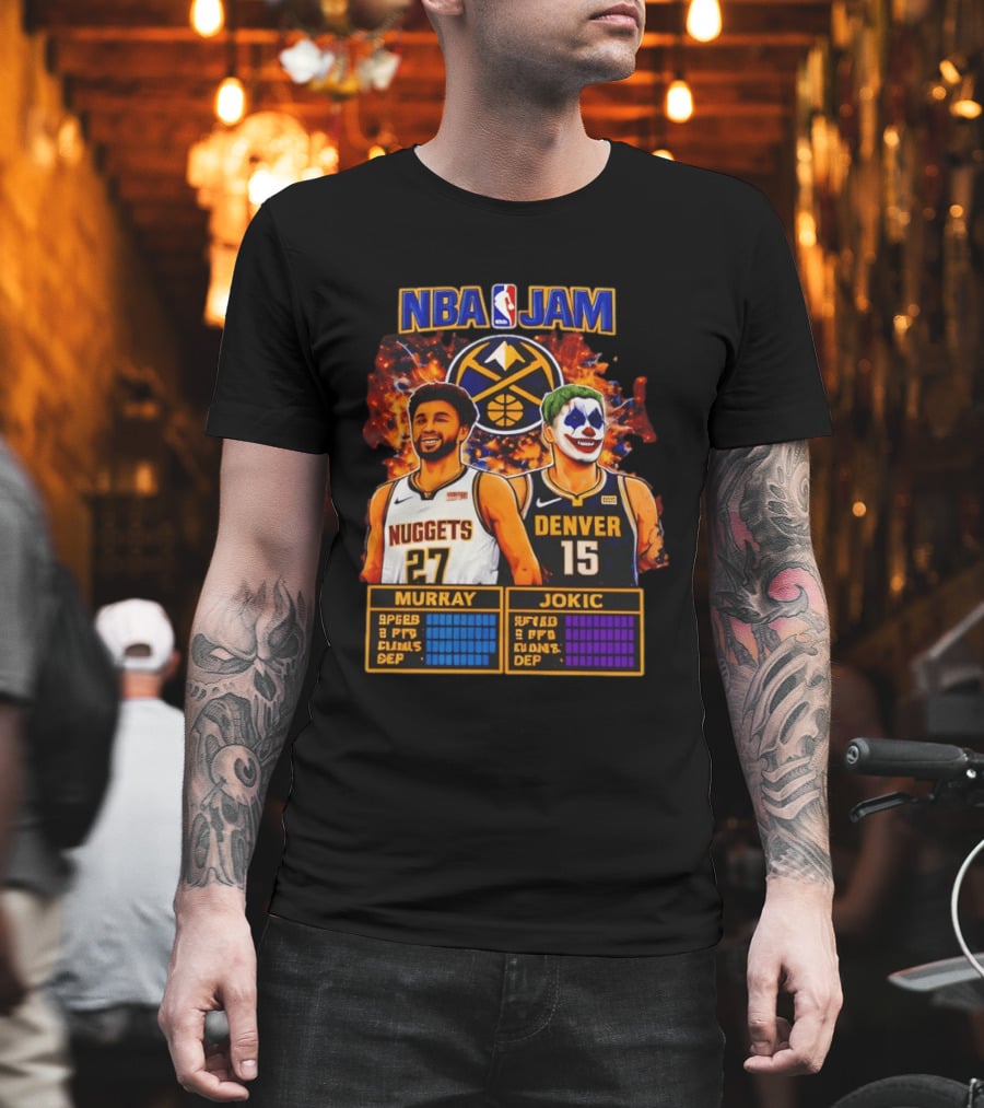 NBA Jam Denver Nuggets Jokic And Murray Basketball Legends T-Shirt