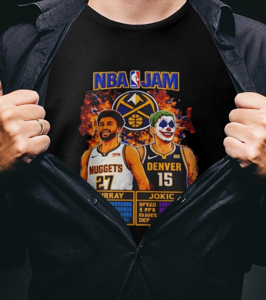 NBA Jam Denver Nuggets Jokic And Murray Basketball Legends T-Shirt
