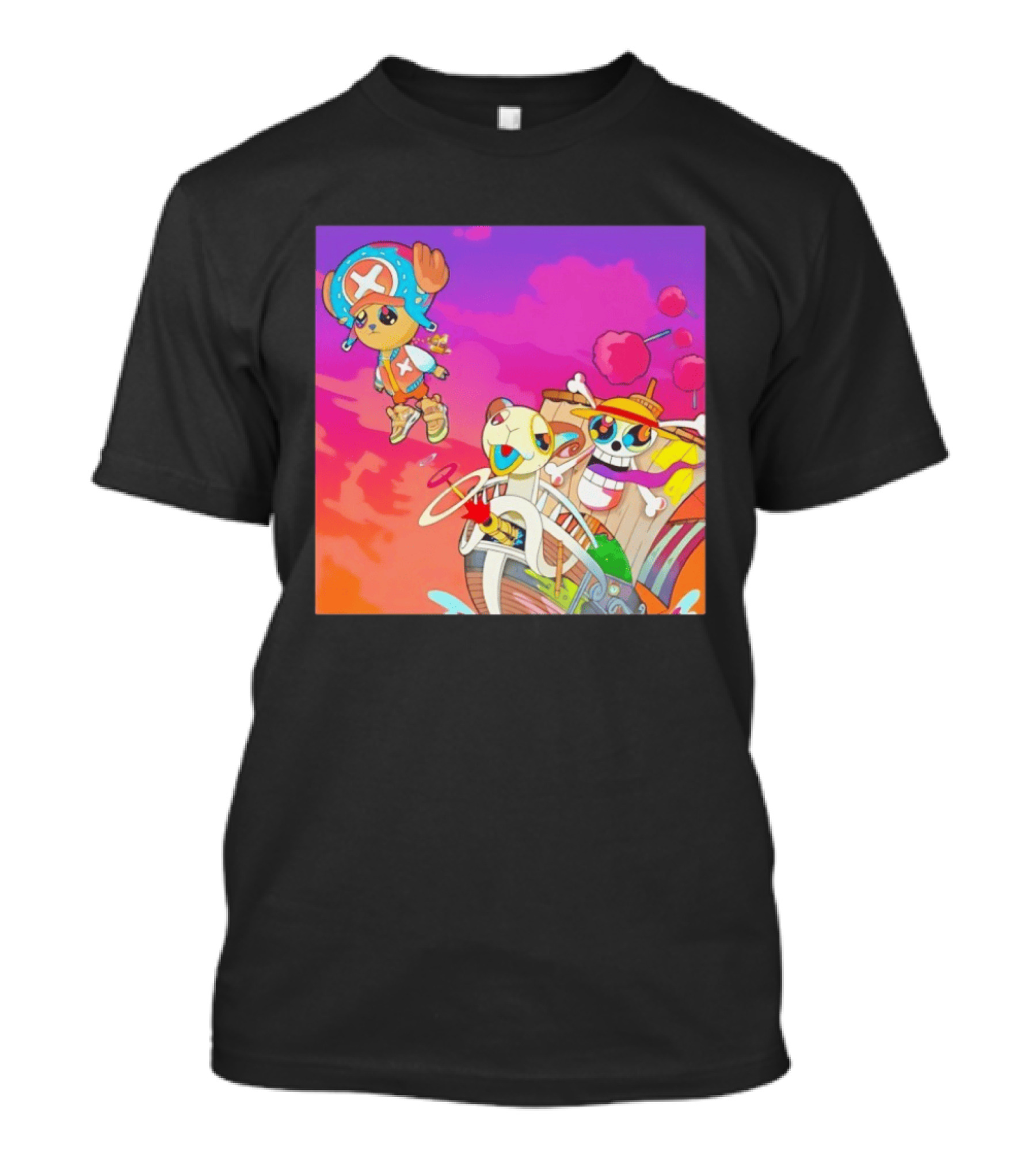 Choppers One Piece Graduation Colorful Adventure Scene T-Shirt