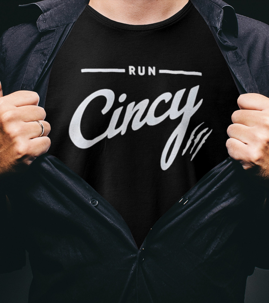 RUN CINCY Cincinnati Athletics Enthusiasts Sportswear T-Shirt