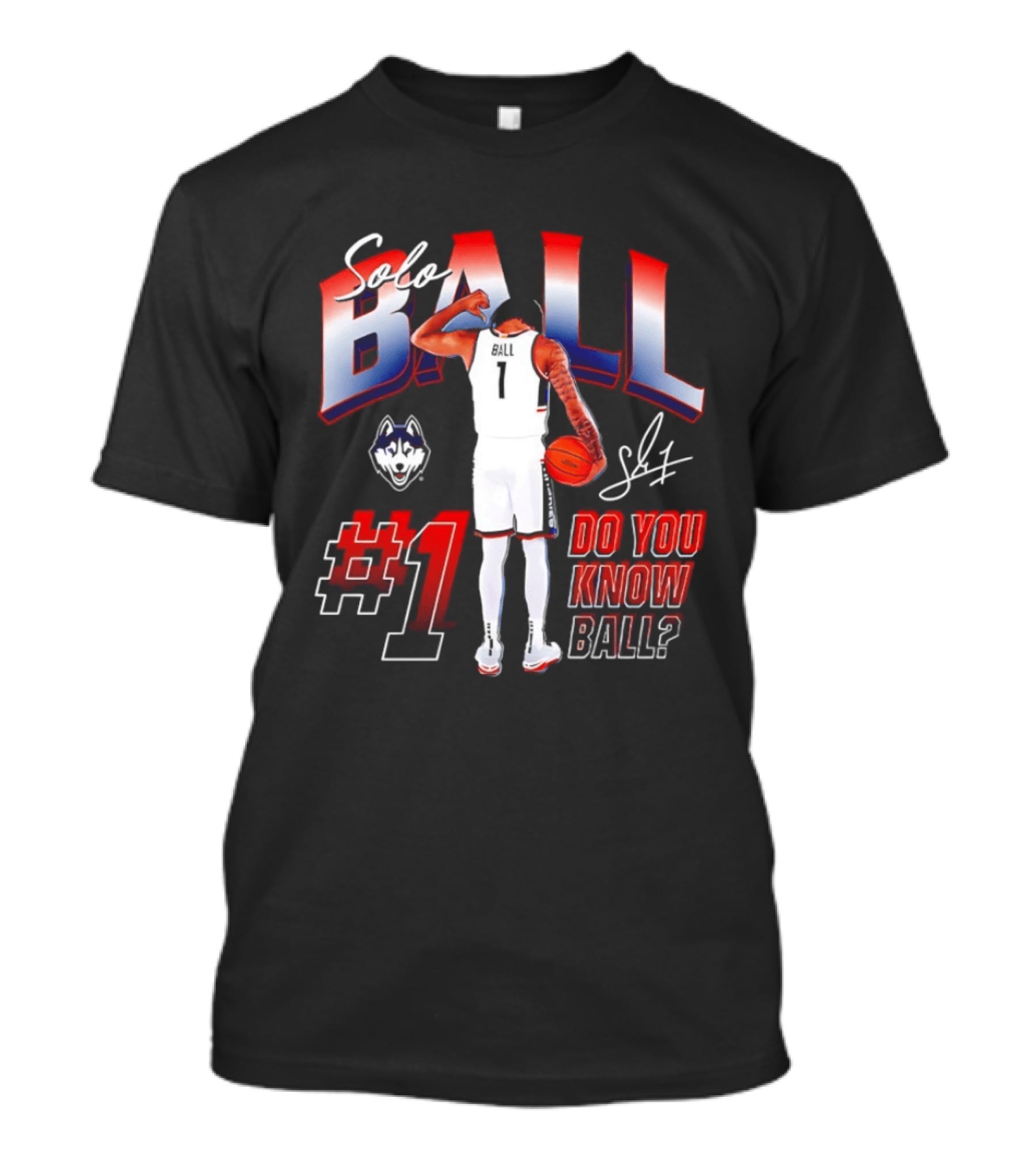 Solo Ball UConn Huskies #1 Do You Know Ball Basketball T-Shirt
