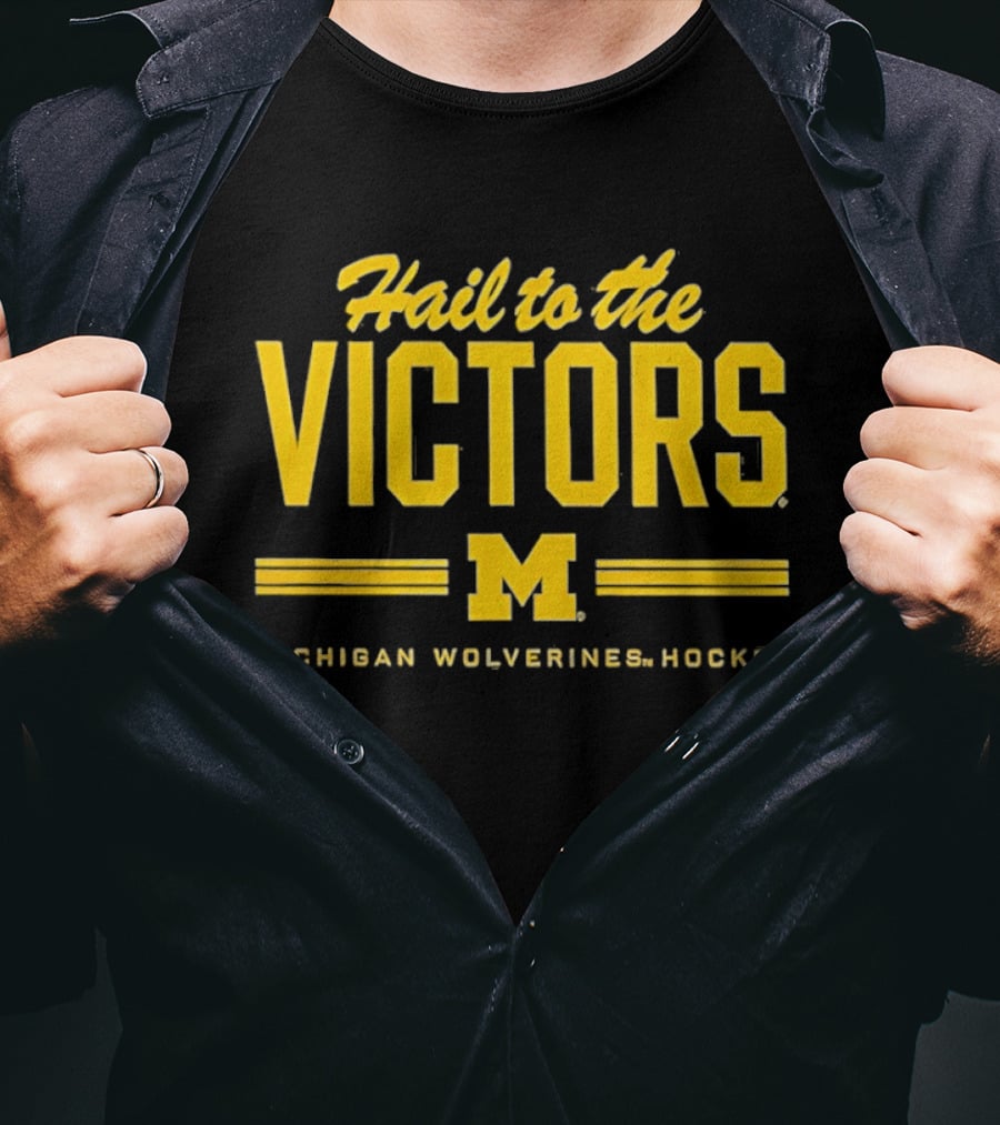 Michigan Wolverines Hockey Hail To The Victors M T-Shirt