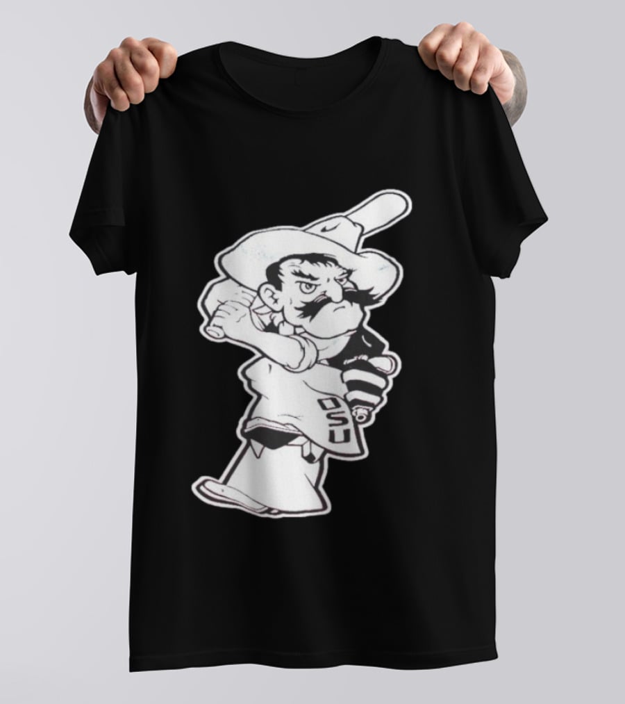 Pistol Pete Pitching OSU Cowboy Baseball T-Shirt