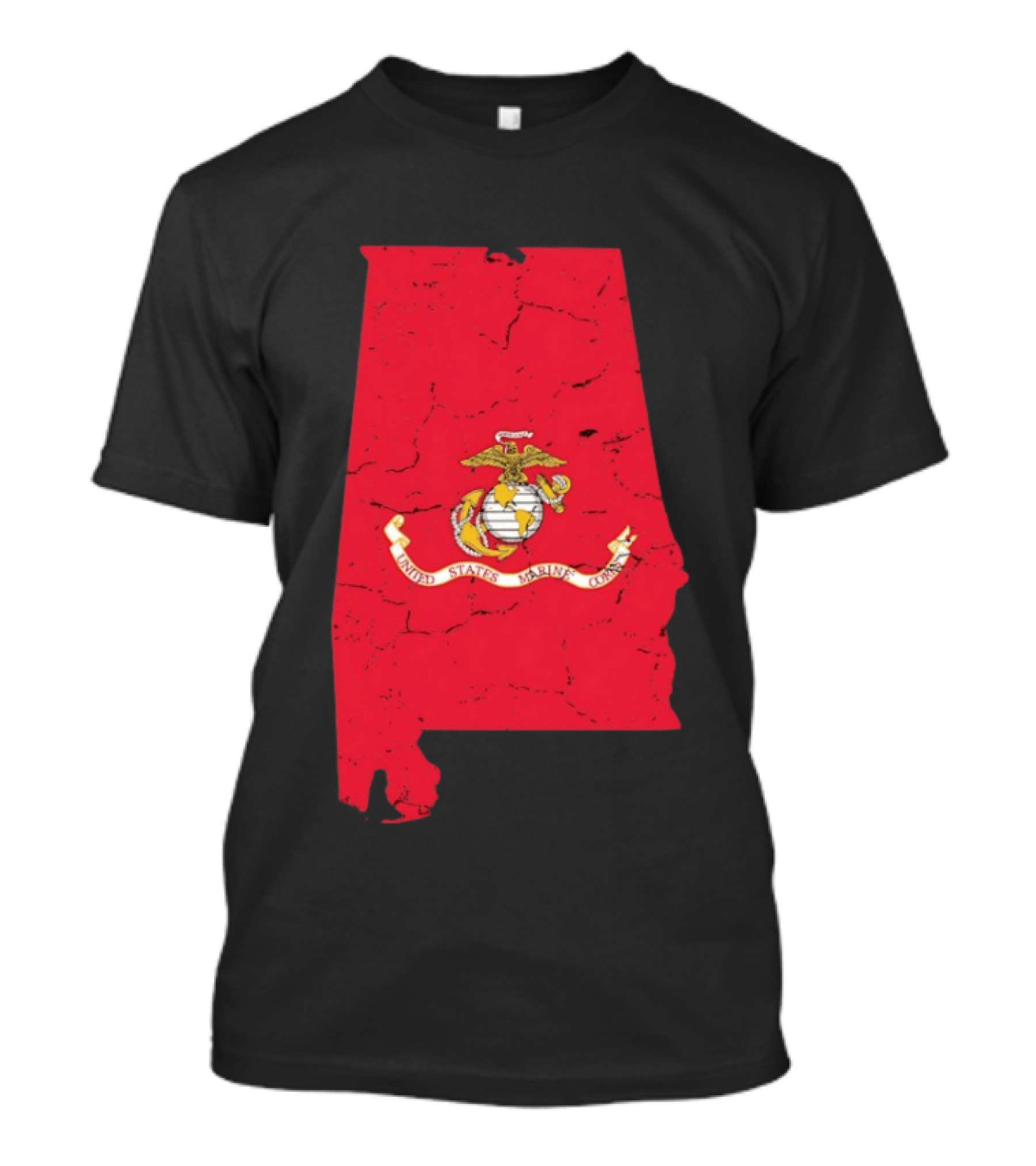 United States Marine Corps Alabama Emblem Map T-Shirt