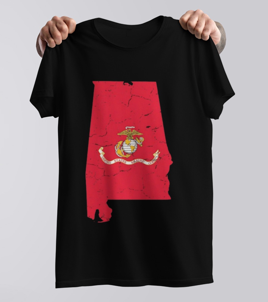 United States Marine Corps Alabama Emblem Map T-Shirt