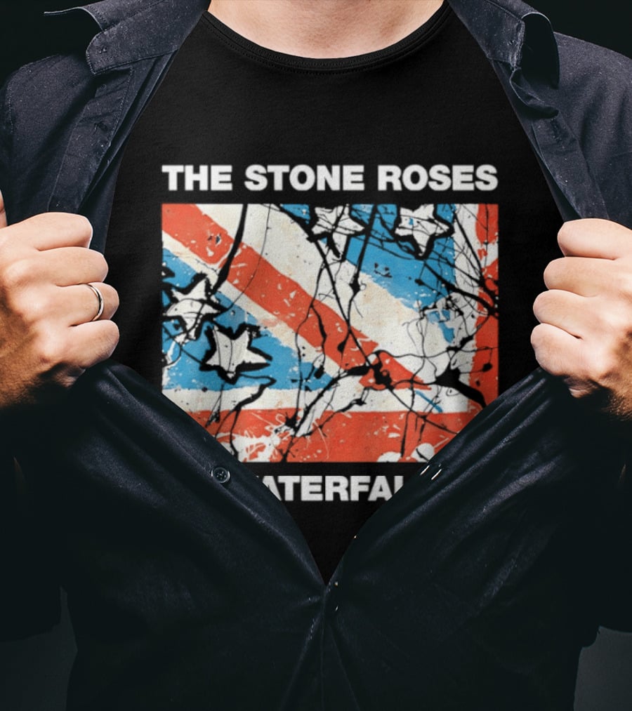 The Stone Roses Waterfall Flag Stars Union Jack T-Shirt