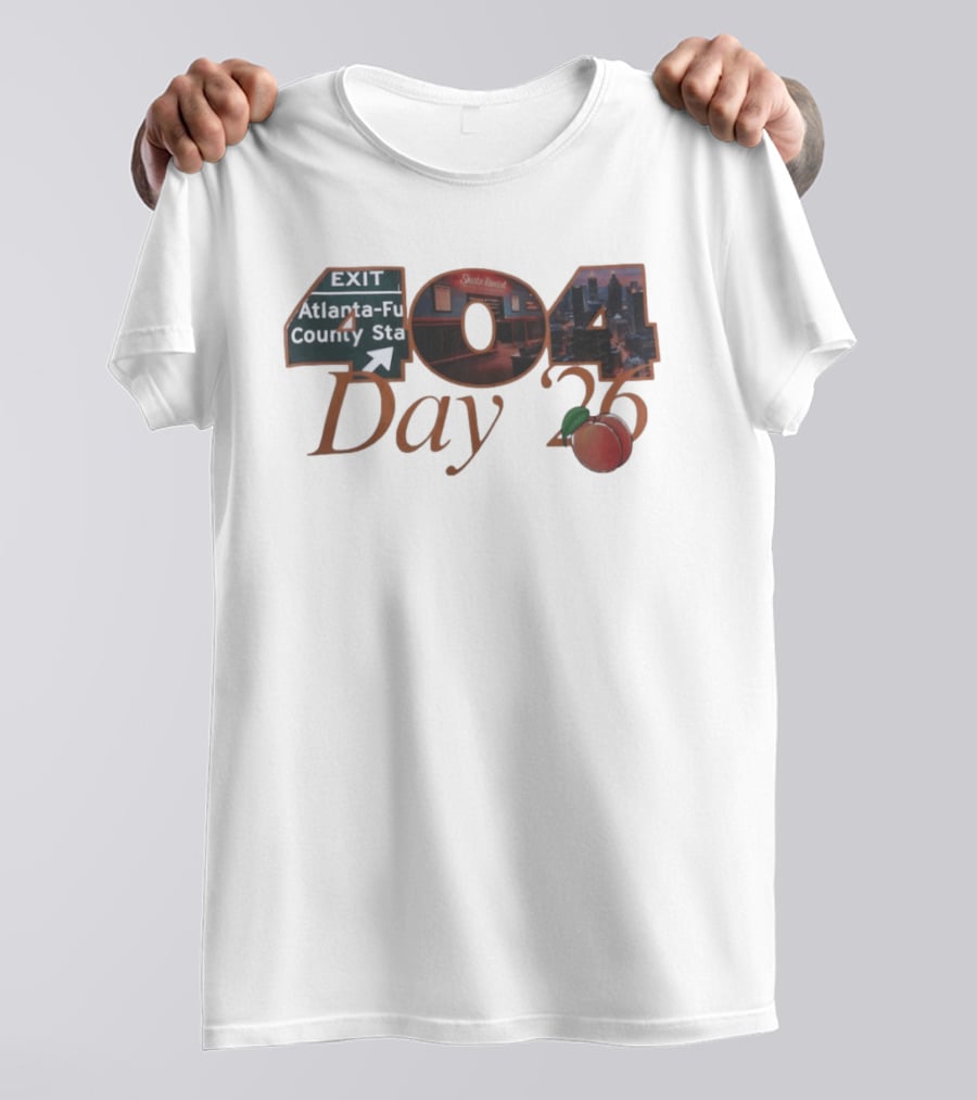 Atlanta Fulton County Peach Day 404 2025 Skate Rink Skyline T-Shirt