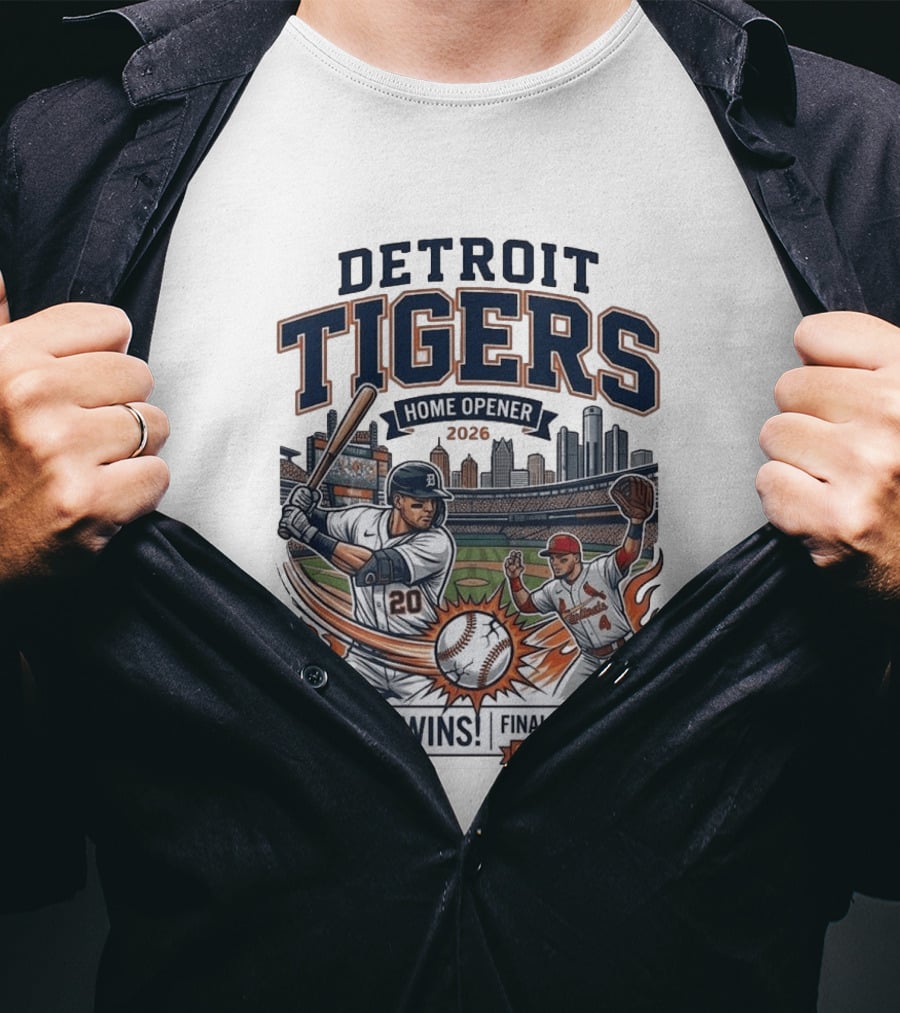 Detroit Tigers Home Opener 2026 Cardinals Final Score 4 0 T-Shirt