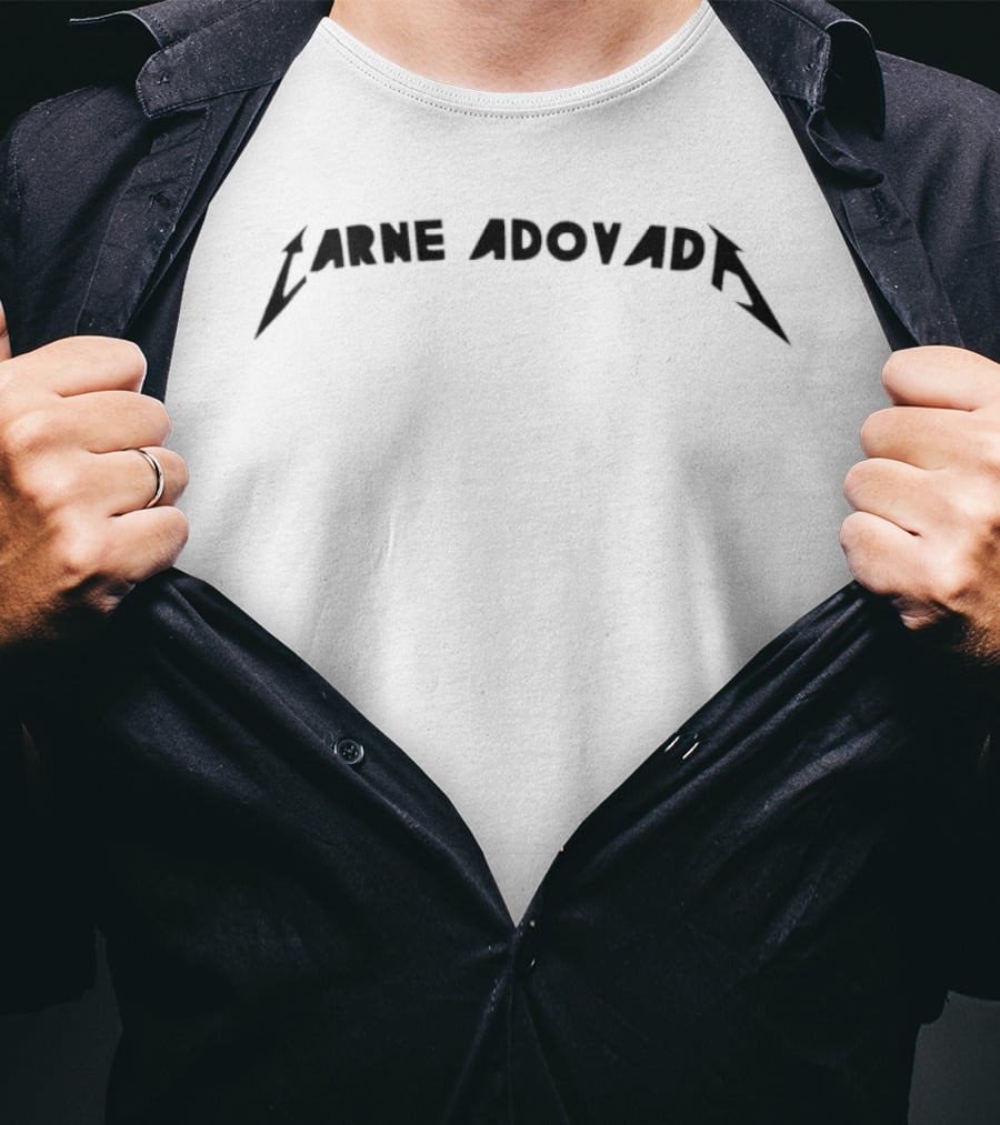 Carne Adovada Metallica Style Font T-Shirt