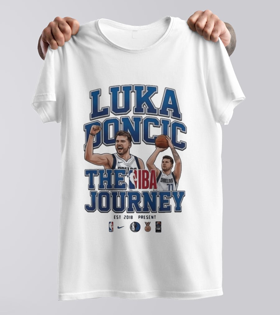 Luka Doncic NBA FIBA Journey Dallas Mavericks 2018 Nike Basketball T-Shirt