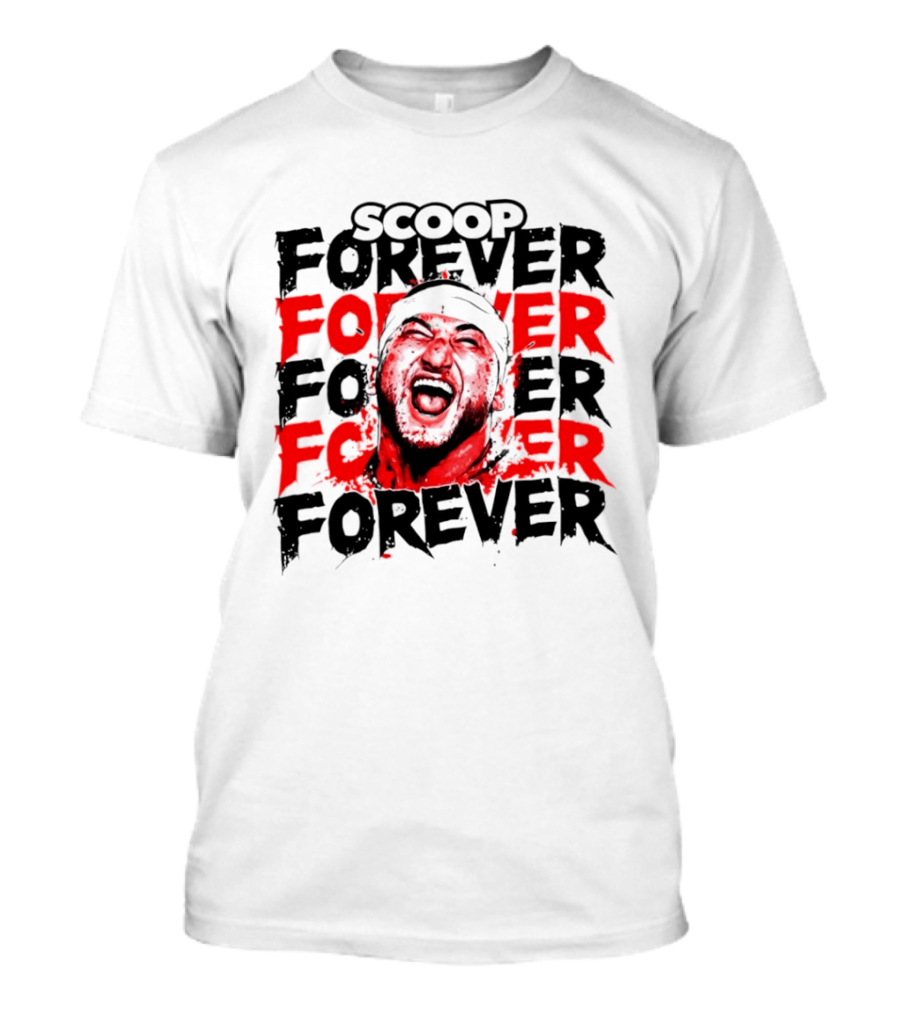 Scoop Forever Forever Text With Energetic Face T-Shirt