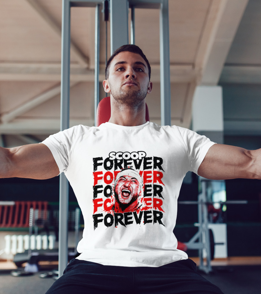 Scoop Forever Forever Text With Energetic Face T-Shirt