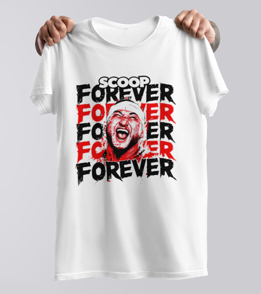Scoop Forever Forever Text With Energetic Face T-Shirt