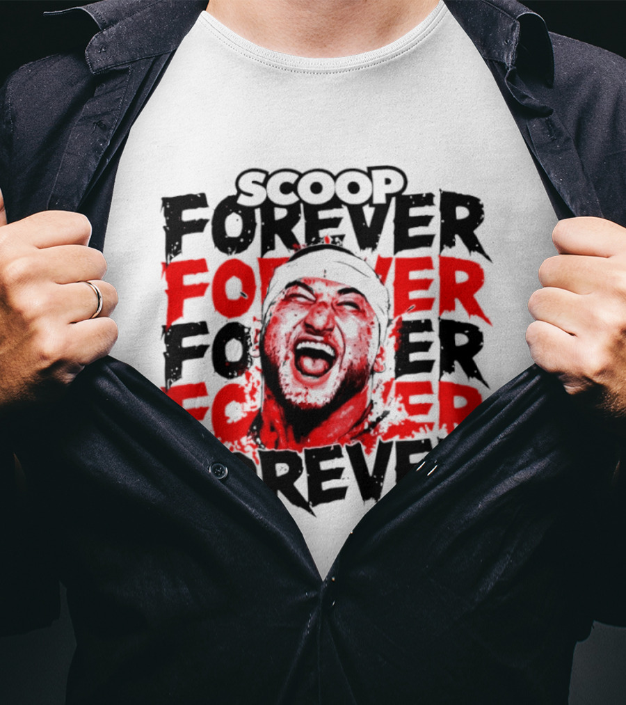 Scoop Forever Forever Text With Energetic Face T-Shirt