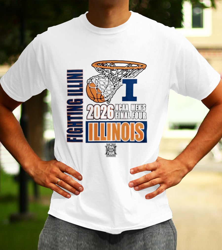 Fighting Illini 2026 NCAA Men's Final Four Illinois Basketball Net T-Shirt