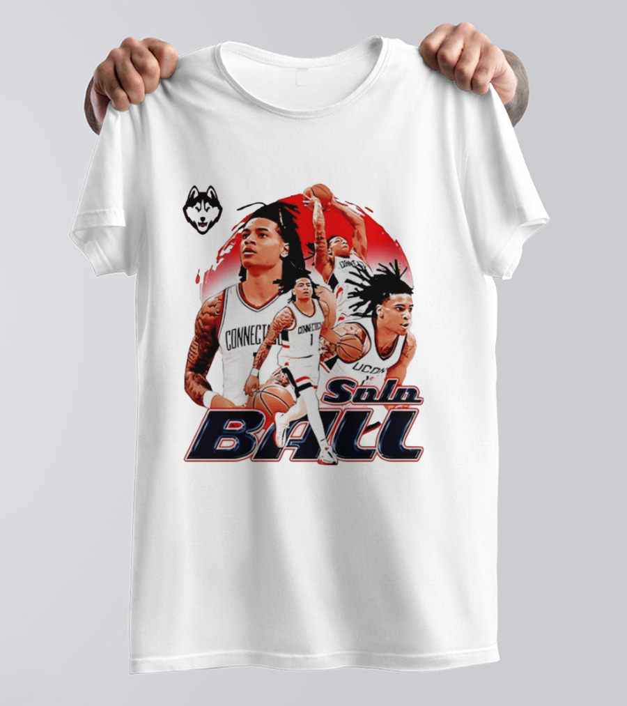 UConn Huskies Solo Ball Connecticut Men's Basketball Collage T-Shirt