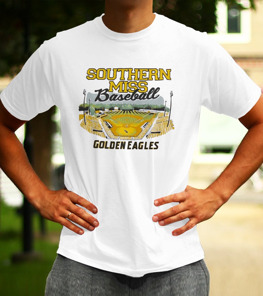 Southern Miss Baseball Golden Eagles Stadium Scene T-Shirt