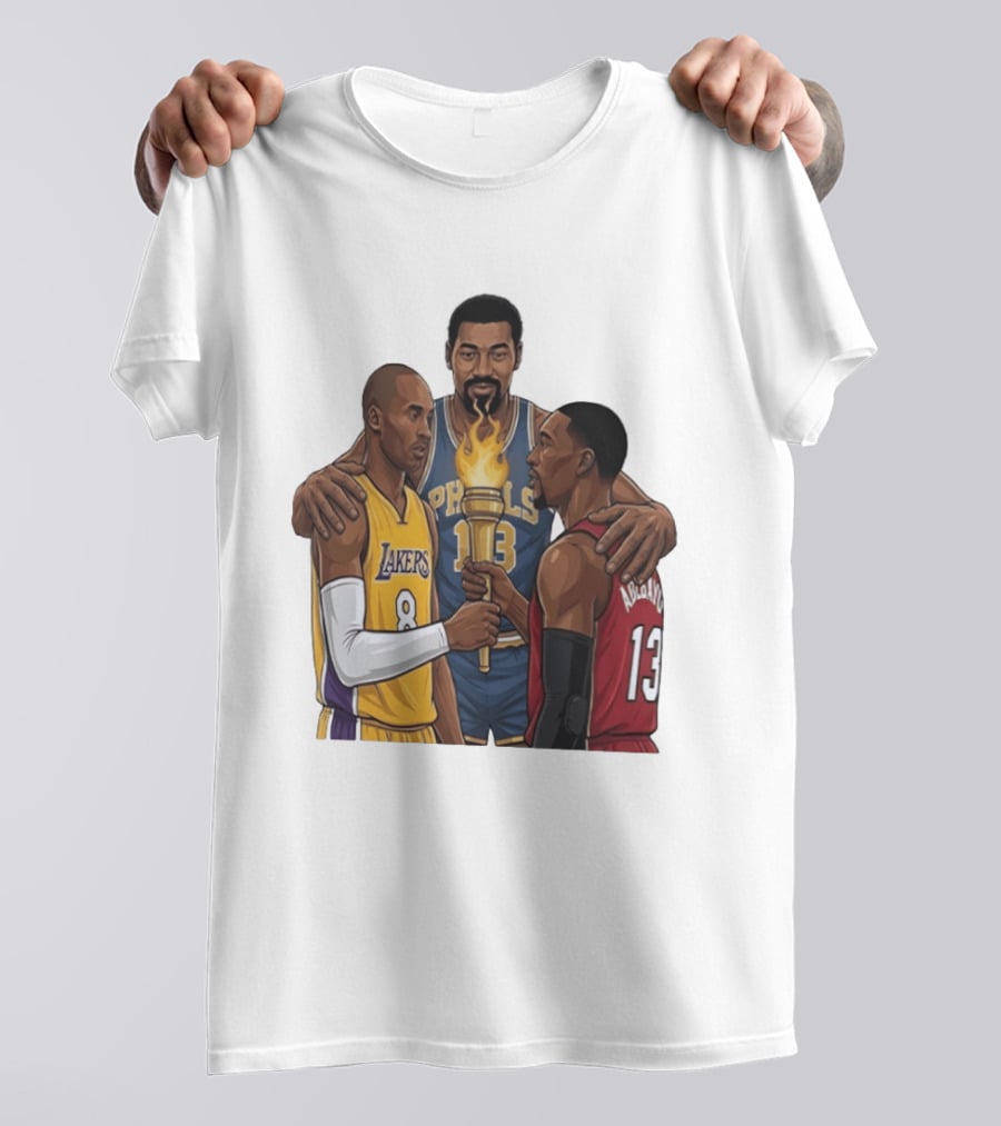 Wilt Chamberlain Kobe Bryant Lakers Bam Adebayo Miami Heat Passing The Torch T-Shirt