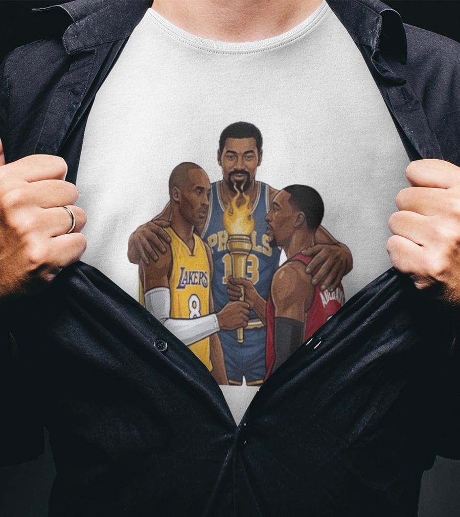 Wilt Chamberlain Kobe Bryant Lakers Bam Adebayo Miami Heat Passing The Torch T-Shirt