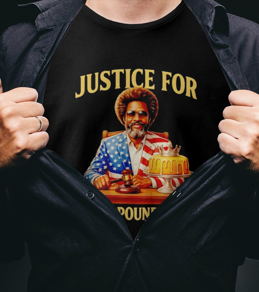 Justice For Lemon Pound Cake Meme Retro Style Judge With Gavel And Patriotic Suit T-Shirt