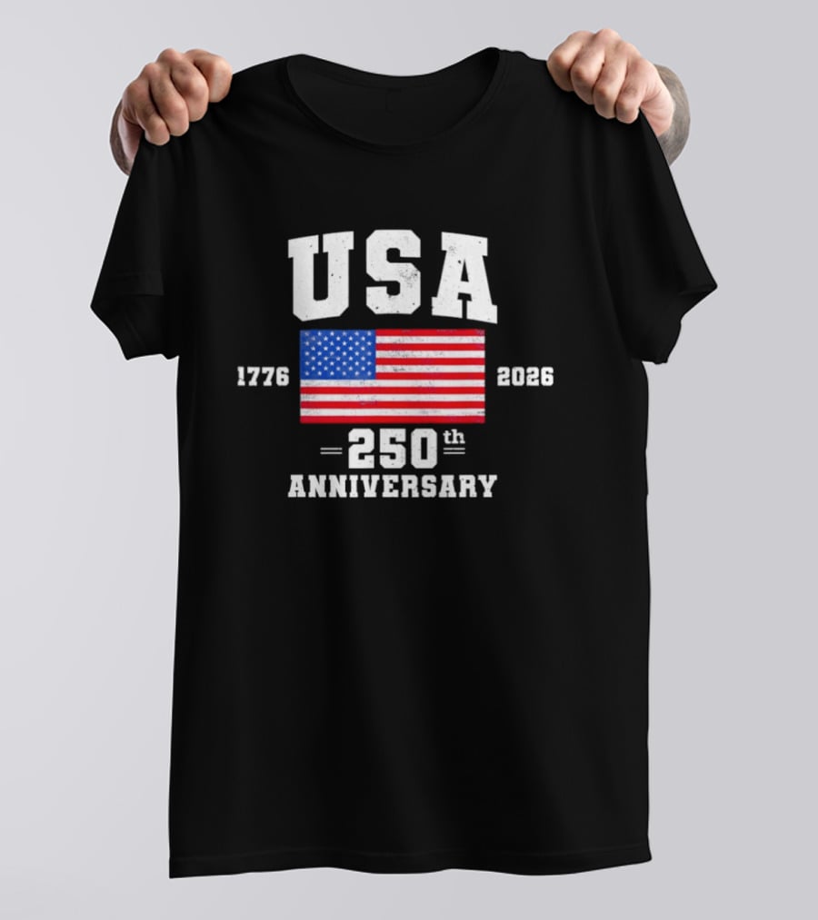 USA 1776 2026 American Flag Patriotic 250th Anniversary Celebration T-Shirt