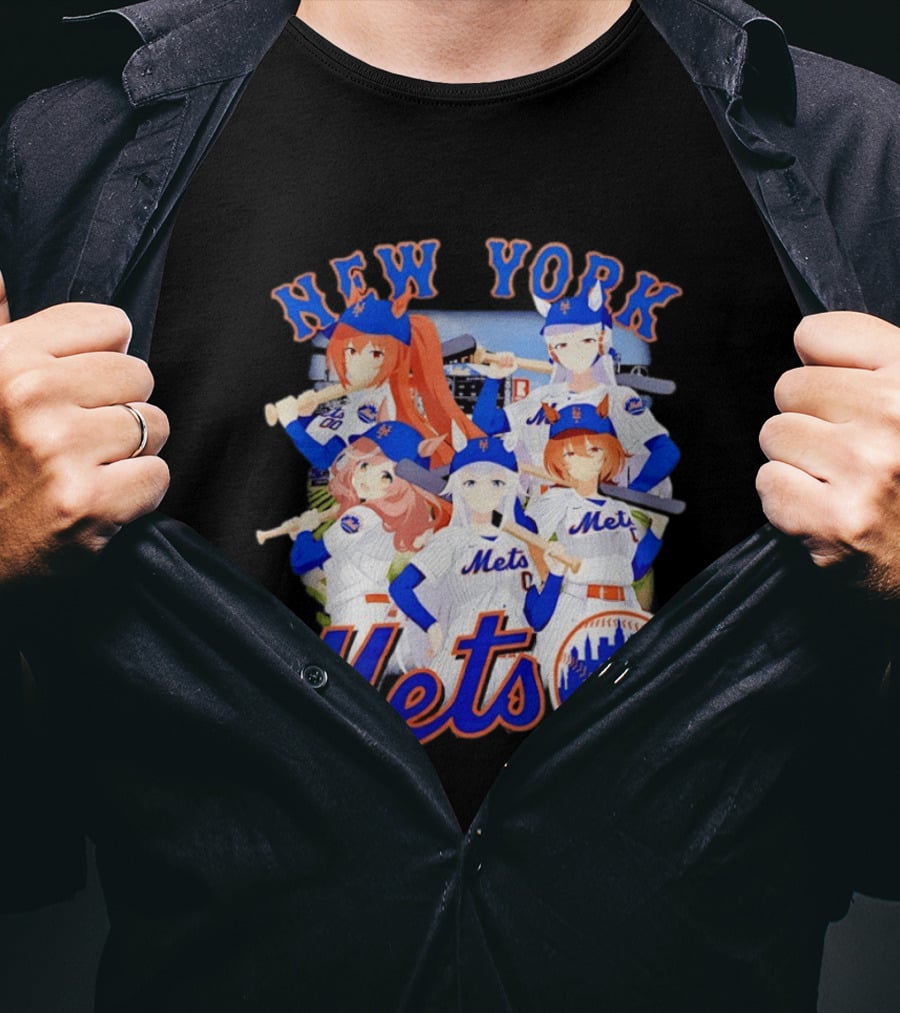 New York Mets Anime Characters Baseball Team T-Shirt