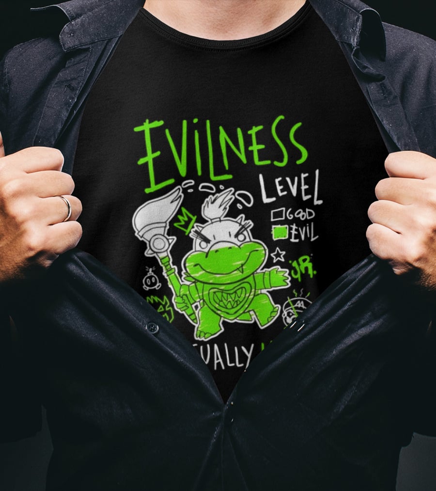 Baby Bowser Evilness Level Unusually High Mischievous Green T-Shirt