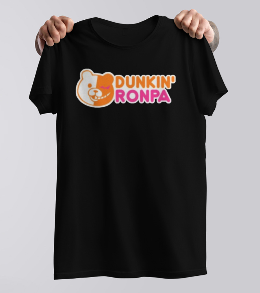 Dunkin' Ronpa Bear Face Graphic Brian Beacock T-Shirt