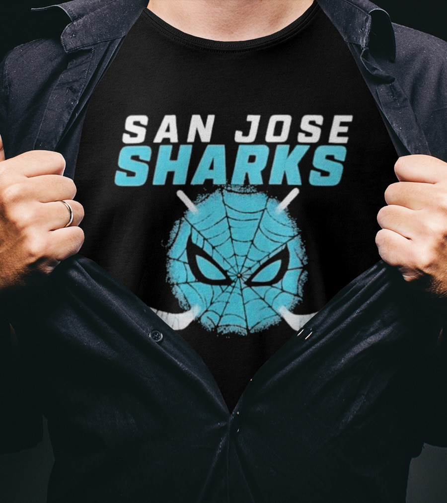 San Jose Sharks Spider Hockey Mask T-Shirt