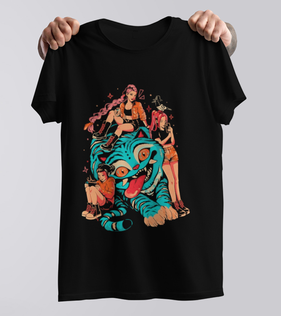 Demon Pillow KPop Demon Hunters Rumi Mira Zoey Derpy Tiger Sussy T-Shirt