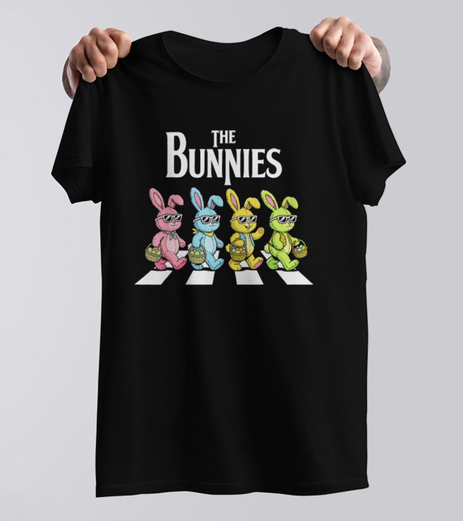 The Bunnies Walking Across Abbey Road In Colorful Sunglasses T-Shirt