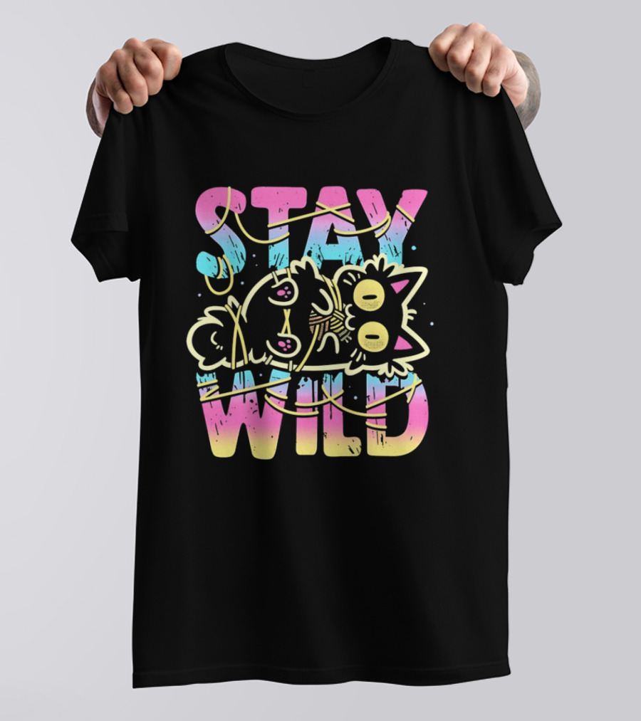 Stay Wild Wrapped In Chaos Cat Bound In Nonsense Blessed With Menace T-Shirt