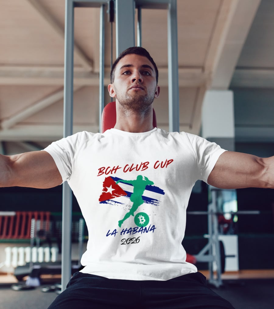 BCH Club Cup La Habana 2026 Soccer Event Cuba Flag Bitcoin T-Shirt