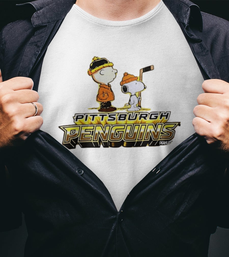 Charlie Brown Snoopy Pittsburgh Penguins Hockey Peanuts T-Shirt