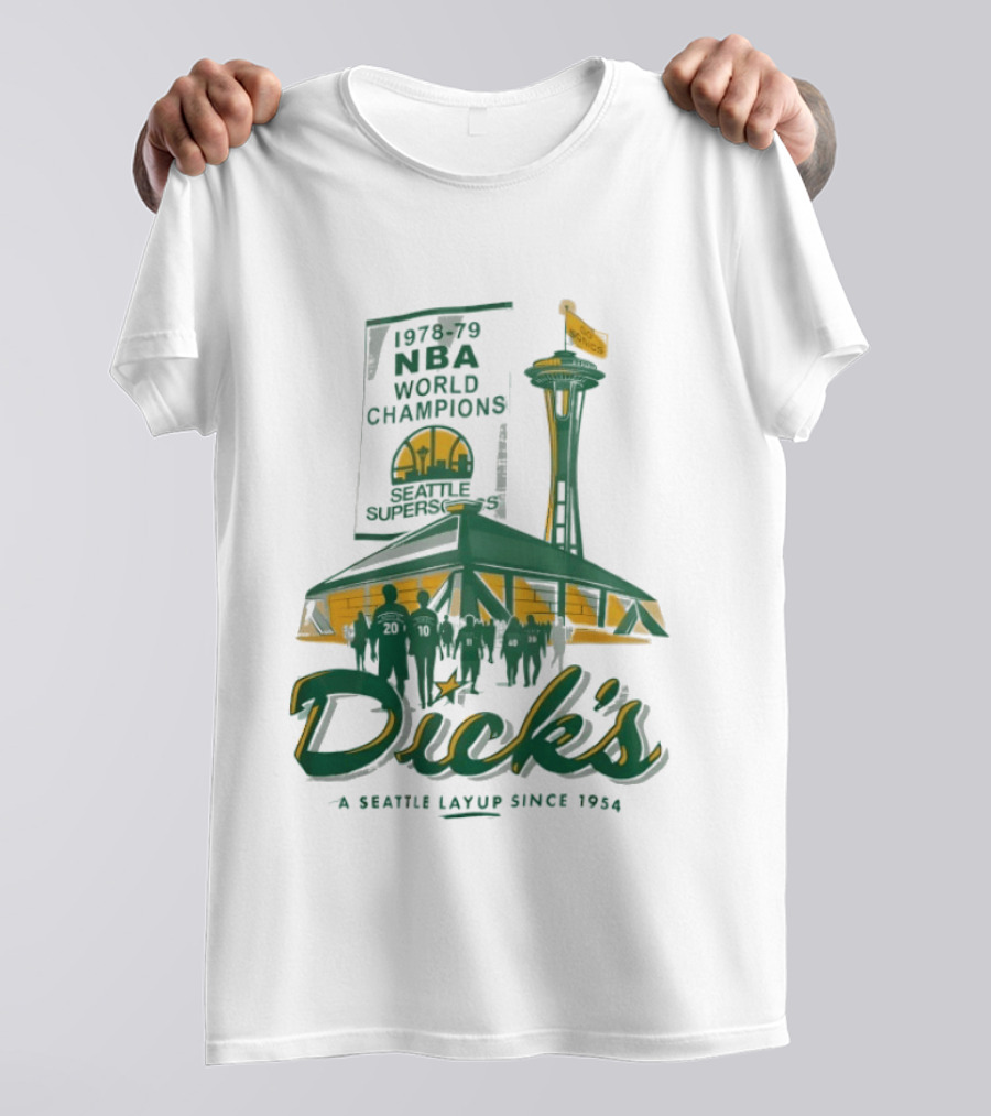 Dick's Seattle Supersonics Skyline 1979 NBA World Champions Since 1954 T-Shirt