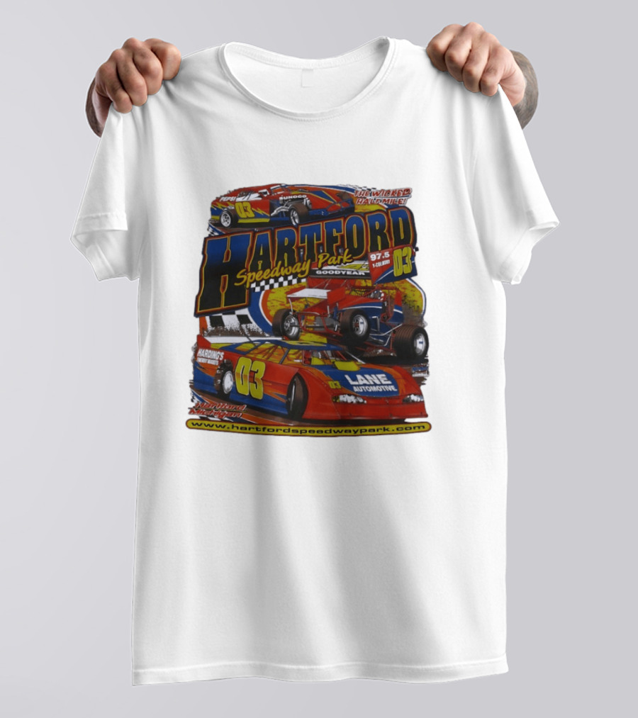 Hartford Speedway Park The Wicked Half Mile Lane Automotive Racing 03 T-Shirt