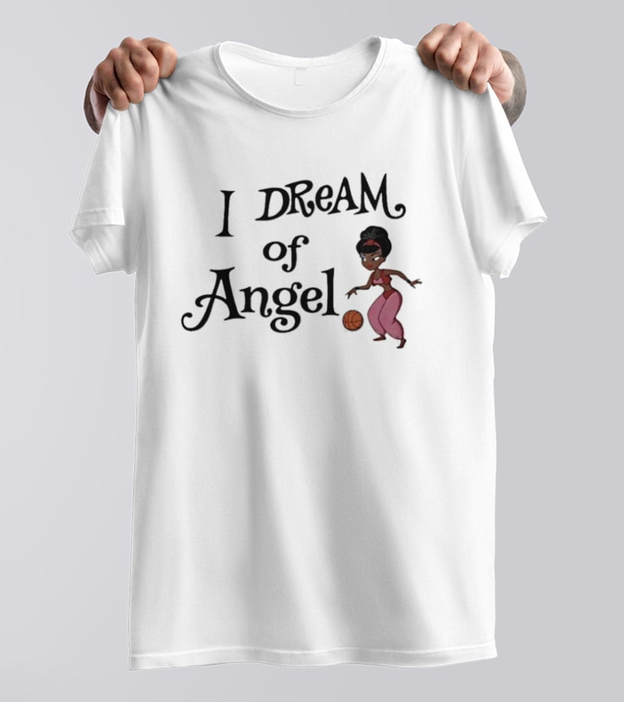 I Dream Of Angel Reese 5 Atlanta Dream WNBA Basketball Character Dribbling T-Shirt