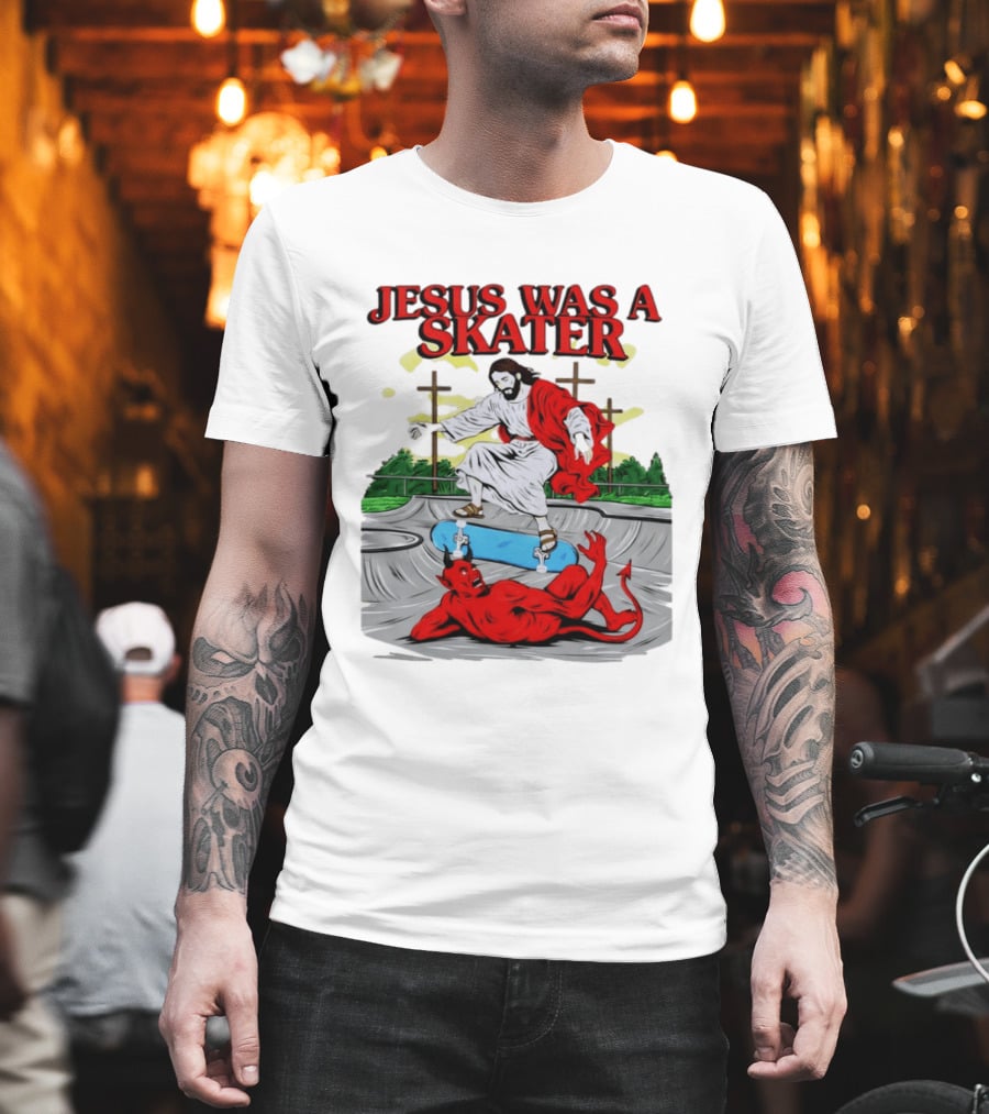 Jesus Was A Skater Vs. Devil Skatepark Showdown T-Shirt