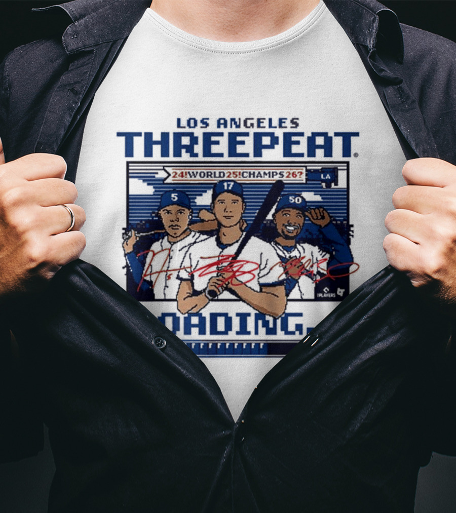 Los Angeles Threepeat World Champs Home Runs Loading T-Shirt