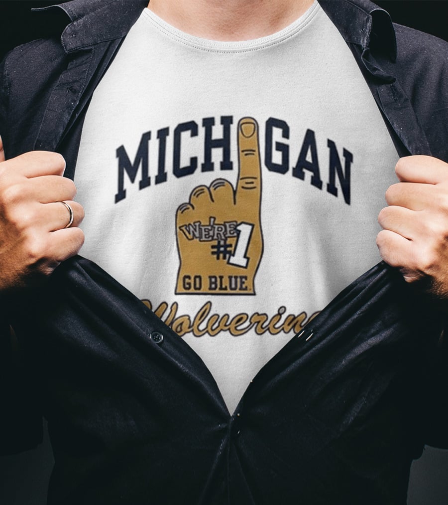 Michigan Wolverines Number One Foam Finger Go Blue T-Shirt