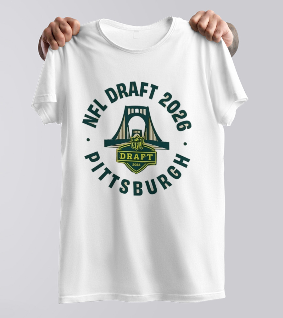 NFL Draft 2026 Pittsburgh Logo Bridge Green T-Shirt
