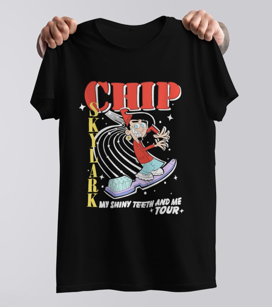 Chip Skylark My Shiny Teeth And Me Tour Musical Cartoon Character Retro Toothbrush Dance T-Shirt