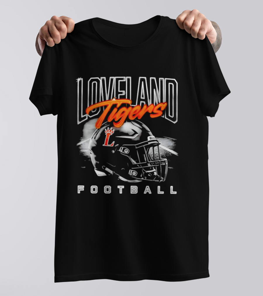 Loveland Tigers Football Helmet L T-Shirt