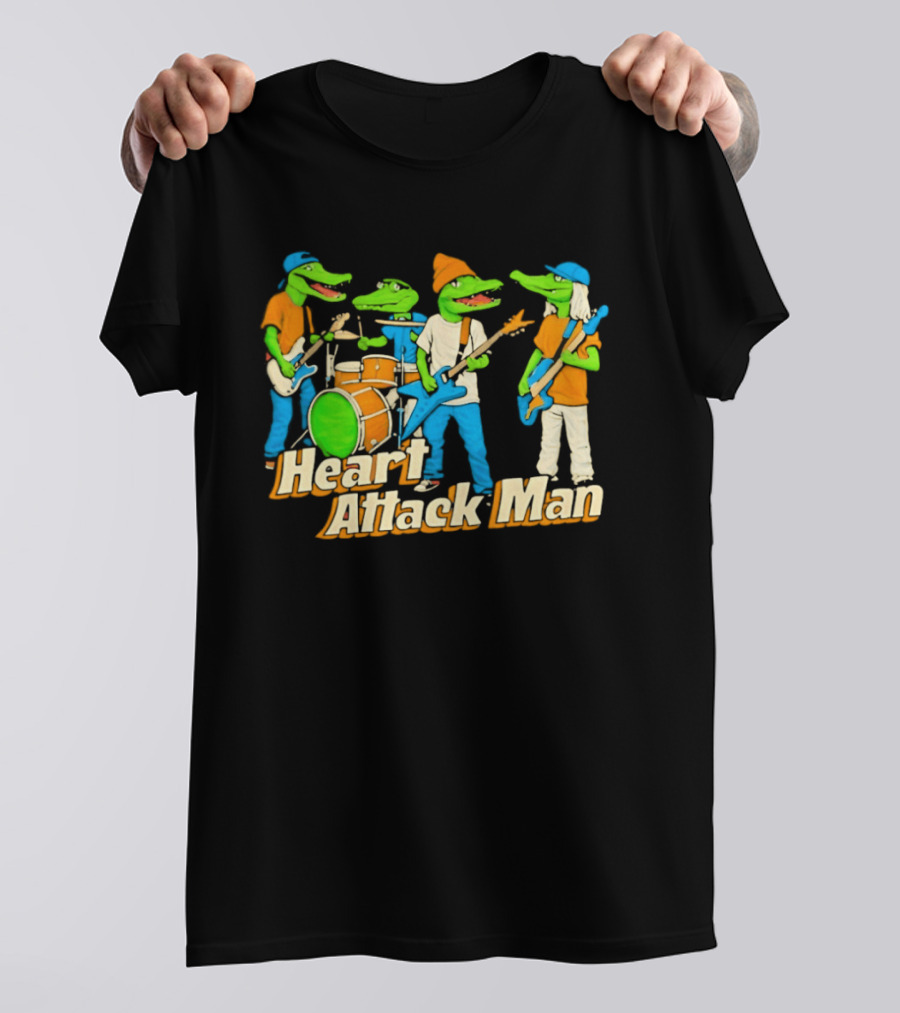 Heart Attack Man Gator Band Playing Music T-Shirt