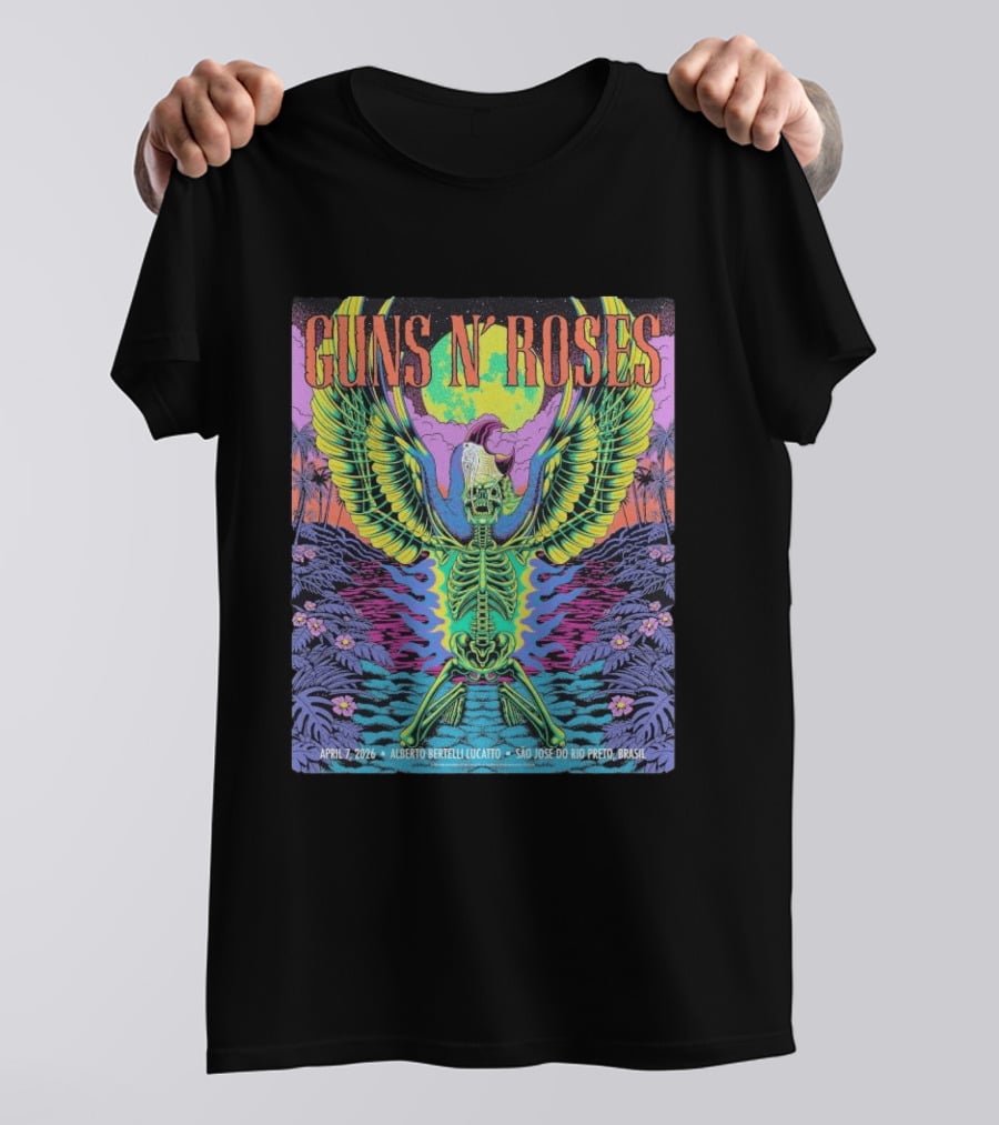 Guns N Roses São José Do Rio Preto Concert April 7 2026 Alberto Bertelli Lucatto Brasil T-Shirt