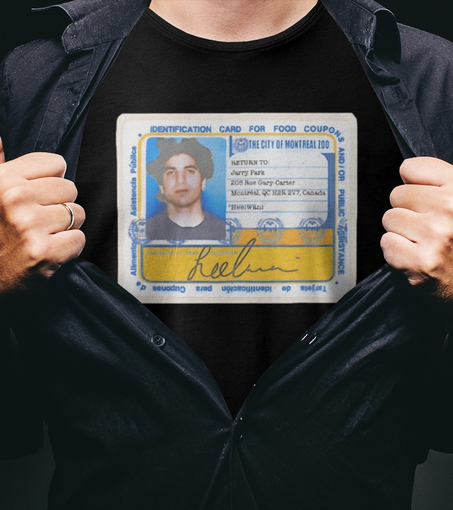 Jarry Park Identification Card The City Of Montreal Zoo Gary Carter Address T-Shirt