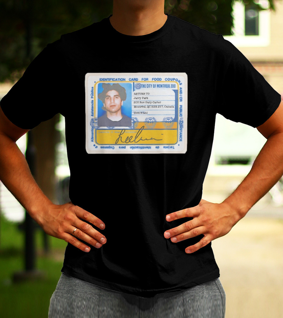 Jarry Park Identification Card The City Of Montreal Zoo Gary Carter Address T-Shirt