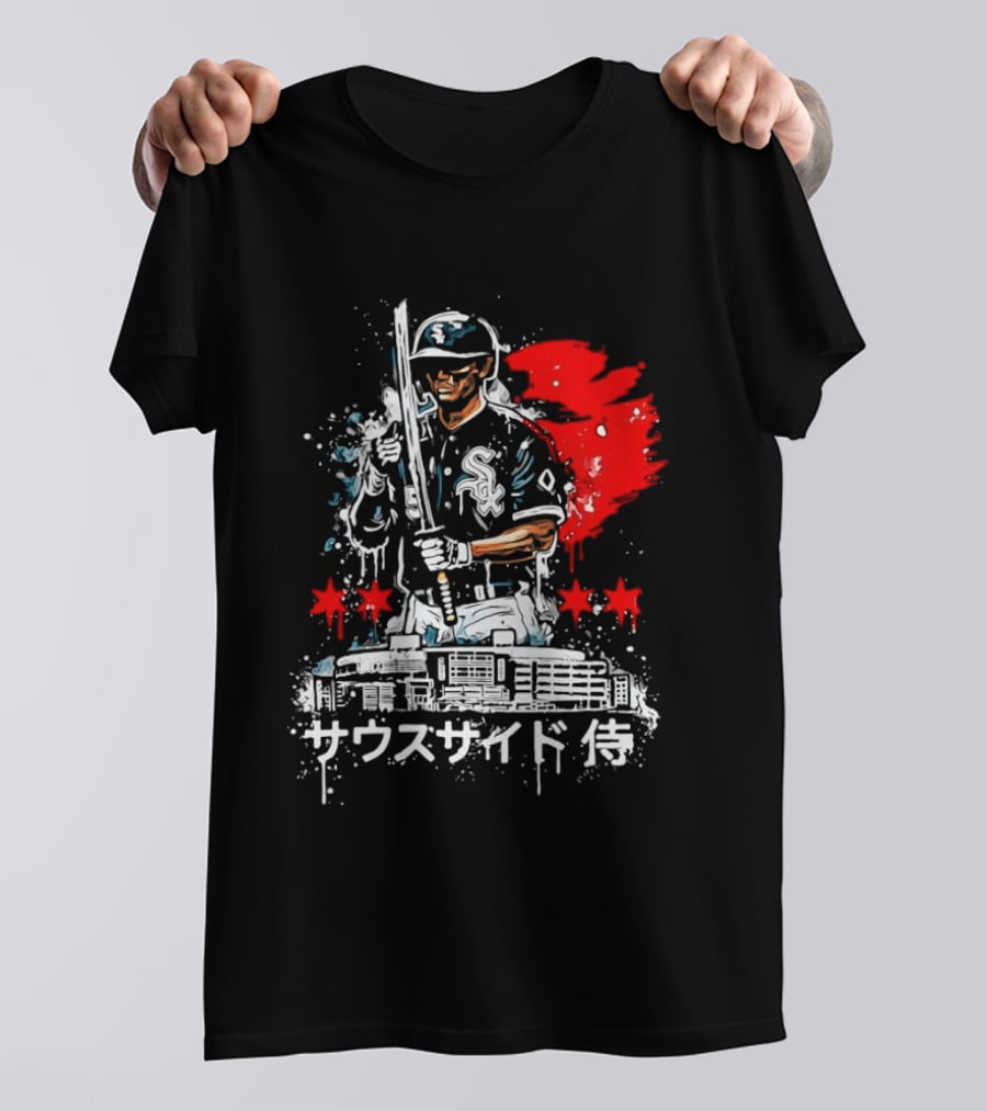 Southside Samurai Chicago White Sox Baseball Japanese Art Stadium Batting Samurai T-Shirt