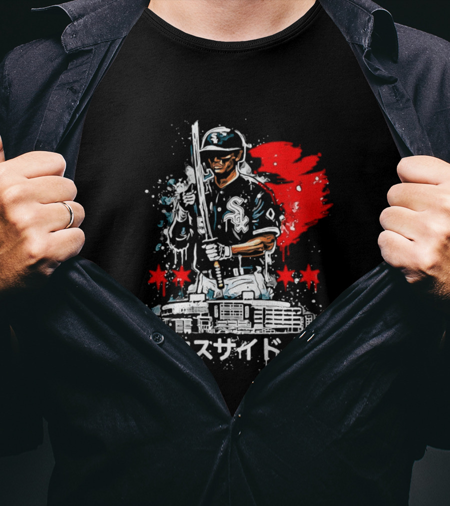 Southside Samurai Chicago White Sox Baseball Japanese Art Stadium Batting Samurai T-Shirt